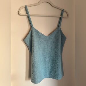 St John Boucle Baby Blue Tank Top